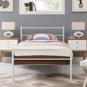 Cama individual metal BED-042 blanco