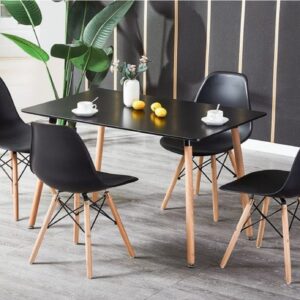 Comedor 4 sillas KC270-4S negro