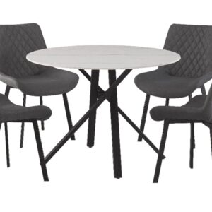 Comedor 4 sillas KC-406 gris