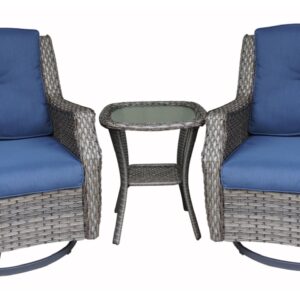 Juego de mecedoras con mesa auxiliar GB18-908 azul